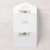 Gold Arch Rustic Greenerity QR Code Hochzeit All In One Einladung (Außenbereich)