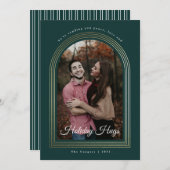 Gold Arch Script Foto Weihnachten (Vorne/Hinten)