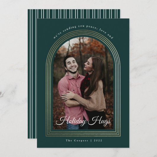 Gold Arch Script Foto Weihnachten (Vorne/Hinten)