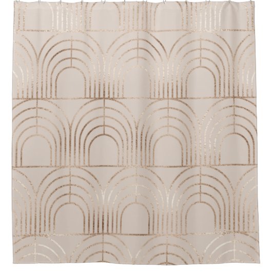 Gold Arch Tiles Art Deco. Duschvorhang (Vorderseite)