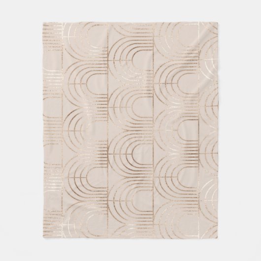 Gold Arch Tiles Art Deco. Fleecedecke (Vorderseite)