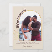 Gold Arch Verlobt Foto Champagne Verlobung Ankündigung (Vorderseite)