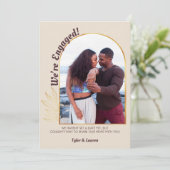 Gold Arch Verlobt Foto Champagne Verlobung Ankündigung (Stehend Vorderseite)