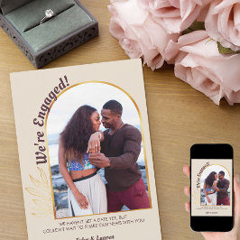 Gold Arch Verlobt Foto Champagne Verlobung Ankündigung