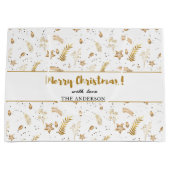 Gold Arch Weißes Weihnachtsfest Große Geschenktüte (Vorderseite)