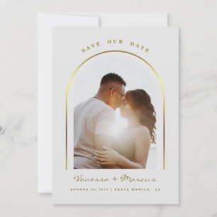 Gold Arched Frame Wedding Foto Save the Date