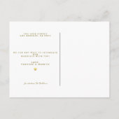 Gold Arched Frame Wedding Foto Save the Date Ankündigungspostkarte (Rückseite)