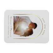 Gold Arched Frame Wedding Foto Save the Date Magnet (Horizontal)