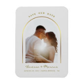 Gold Arched Frame Wedding Foto Save the Date Magnet (Vertikal)