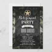 Gold Army Star Camouflage Einladung (Vorderseite)