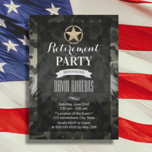 Gold Army Star Camouflage Einladung