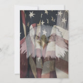 Gold Army Star USA Flag Militärisches Renten-Party Einladung (Rückseite)