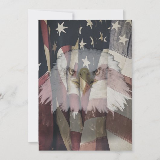 Gold Army Star USA Flag Militärisches Renten-Party Einladung (Rückseite)