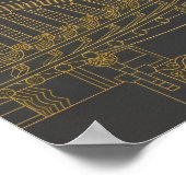 Gold Art Deco Architektur Poster (Ecke)