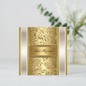 Gold Art Deco Bat Mitzvah Einladung (Stehend Vorderseite)