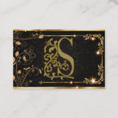 Gold Art Deco Beruflich Monogram Visitenkarte (Vorderseite)