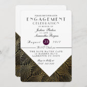 Gold Art Deco der 1920er Jahre | Einladung der Int (Vorne/Hinten)