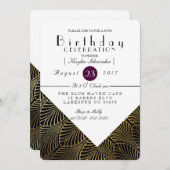 Gold Art Deco der 1920er Jahre | Einladung zur Geb (Vorne/Hinten)