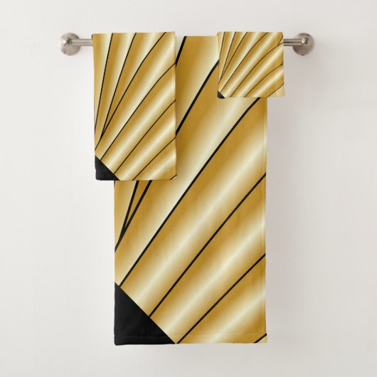 Gold Art Deco Design Badhandtuch Set (Insitu)