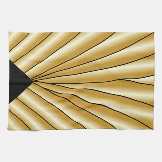 Gold Art Deco Design Geschirrtuch (Horizontal)