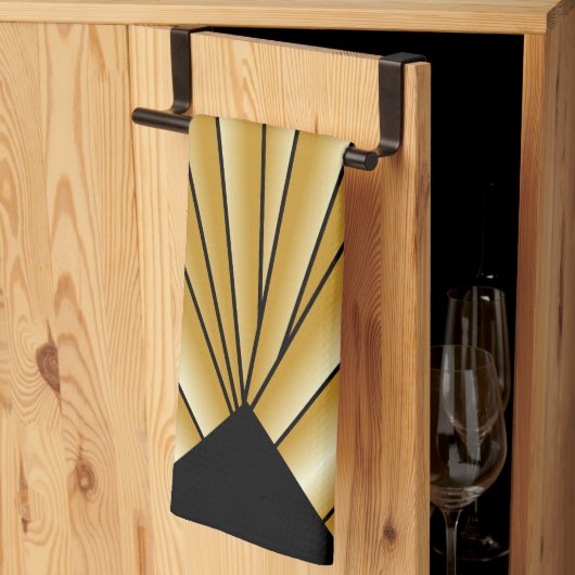 Gold Art Deco Design Geschirrtuch (Drittel gefaltet)