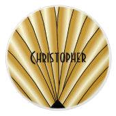 Gold Art Deco Design Keramikknauf (Vorderseite)