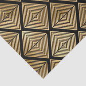 Gold Art Deco Diamanten aus schwarzem Dekor Seidenpapier (Detail)