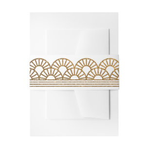 Gold Art Deco Fan Einladung Bauch Band