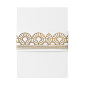 Gold Art Deco Fan Einladung Bauch Band (Rückseitenbeispiel)