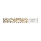 Gold Art Deco Fan Envelope Address Wrap Label (Person)