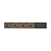 Gold Art Deco Fan Envelope Address Wrap Label (Person)