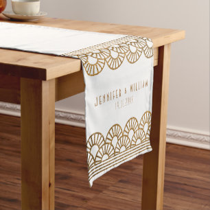 Gold Art Deco Fan Gatsby Wedding Table Runner Kurzer Tischläufer