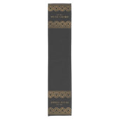 Gold Art Deco Fan Gatsby Wedding Table Runner Kurzer Tischläufer (Vorderseite)