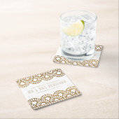 Gold Art Deco Fan Wedding and Celebration Unterset Rechteckiger Pappuntersetzer (Vor Ort)