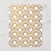 Gold Art Deco Fan Wedding Einladung Empfang (Rückseite)