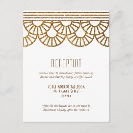 Gold Art Deco Fan Wedding Einladung Empfang