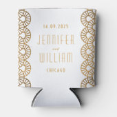 Gold Art Deco Fan Wedding Guest Favor Can Cooler Dosenkühler (Vorderseite)