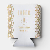 Gold Art Deco Fan Wedding Guest Favor Can Cooler Dosenkühler (Rückseite)