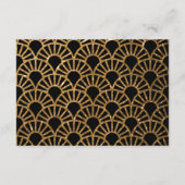 Gold Art Deco Fan Wedding Information Card Begleitkarte (Rückseite)