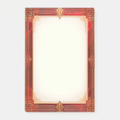 Gold Art Deco Frame on Red Post-it Klebezettel (Vorderseite)