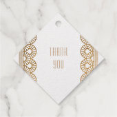 Gold Art Deco Gatsby Style Custom Wedding Geschenkanhänger (Rückseite)