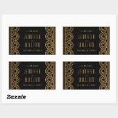 Gold Art Deco Gatsby Style Custom Wedding Sticker (Blatt)