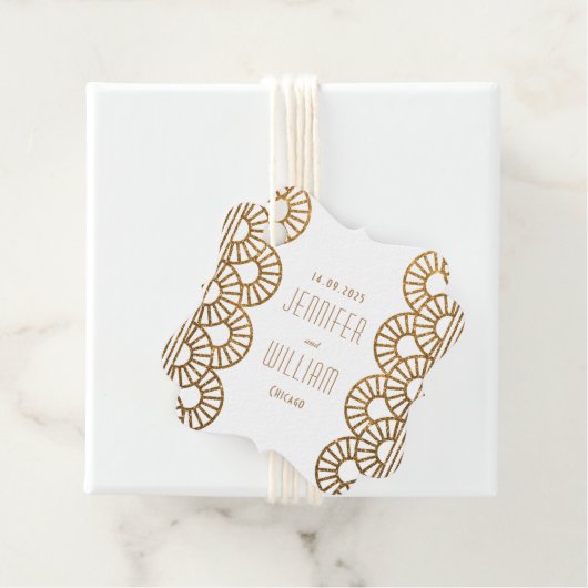 Gold Art Deco Gatsby Style Wedding Geschenkanhänger (Beispiel)