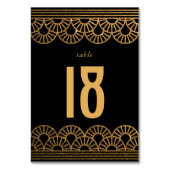Gold Art Deco Gatsby Themed Tischnummer (Vorderseite)