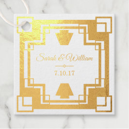 Gold Art Deco Glamour Vielen Dank Geschenkanhänger