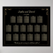 Gold Art Deco Great Gatsby Wedding Seating Chart Poster (Vorne)