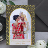 Gold Art Deco Hochzeit Vielen Dank Foto Karte