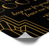 Gold Art Deco Hochzeitssender Foto-Stand Poster (Ecke)