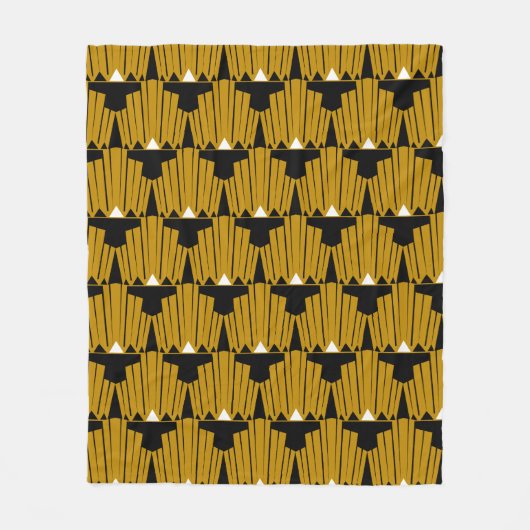 Gold Art Deco individuelles Muster Fleecedecke (Vorderseite)
