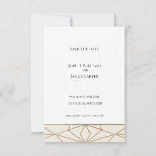 Gold Art Deco Karte zur Hochzeitsankündigung